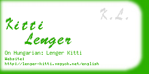 kitti lenger business card